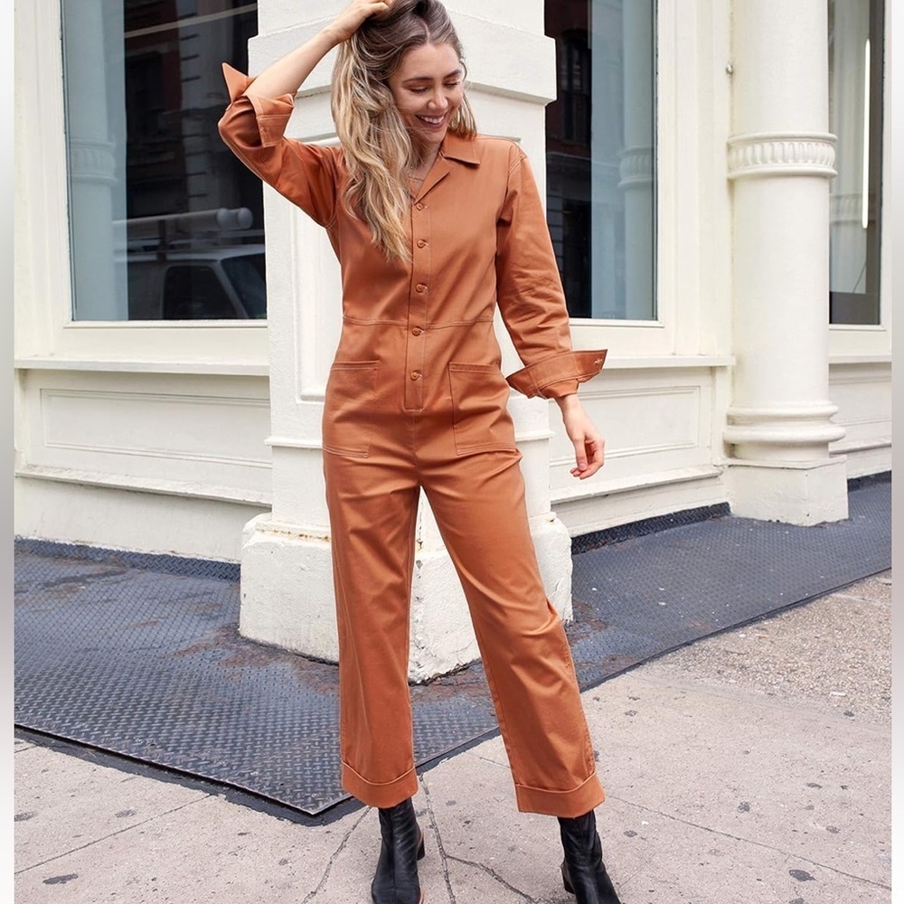 The Drop x‎ victoria.dahlberg Rust Orange Utility Jumpsuit NWOT Medium
